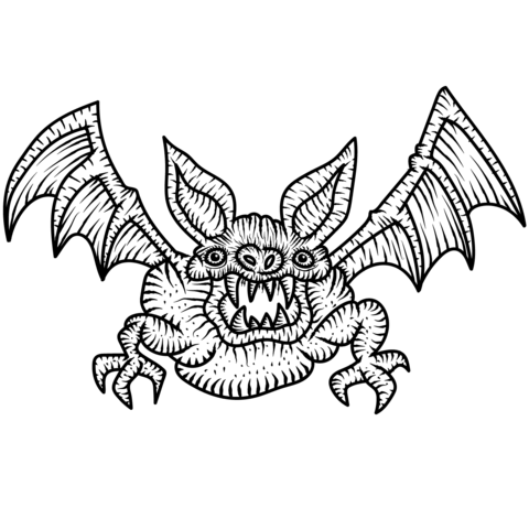 Scary Bat Coloring Page